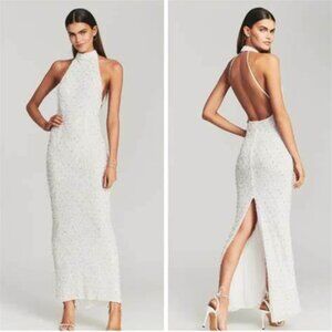 Retrofete Olivia Sequin dress in white